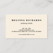 金ゴールド及びスパンコールのメーキャップアーティストのまつげ延長 名刺 (裏面)