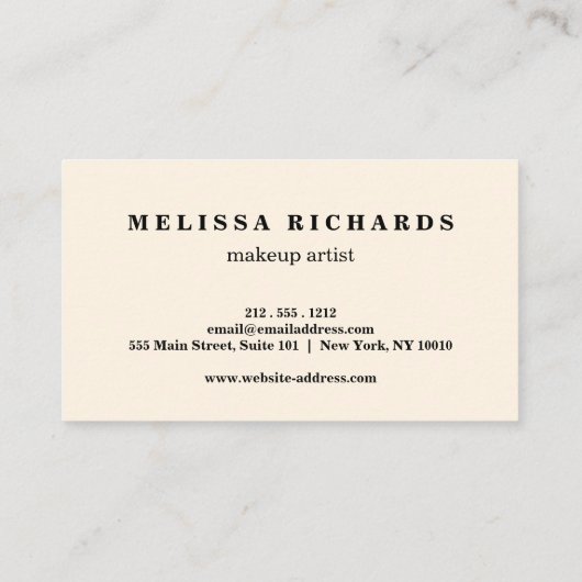 金ゴールド及びスパンコールのメーキャップアーティストのまつげ延長 名刺 (裏面)