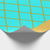 金ゴールド及びターキオースラッピング紙 ラッピングペーパー (角)