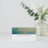 金ゴールド及びターコイズの魔法の石造りの大理石パターン 名刺 (スタンド正面)