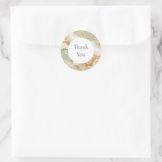 金ゴールド及びティール（緑がかった色）の青い瑪瑙は封筒用シール感謝していしています ラウンドシール (バッグ)