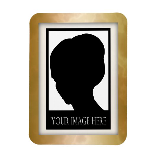 金ゴールド及びバラ大理石フォトマグネット マグネット (縦)