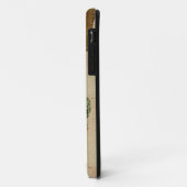 金ゴールド及びヒスイのキリンのダマスク織のモノグラムのiPhoneの場合 Case-Mate iPhoneケース (裏面/左)