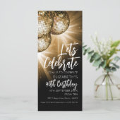 金ゴールド及びブラックグリッターボール招待状 (スタンド正面)