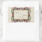 金ゴールド及びレースのクラシックでフォーマルでエレガントな結婚式の招待 長方形シール (バッグ)