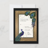 金ゴールド及びレースバロック式のフォーマルな結婚RSVPの応答 出欠カード (正面)