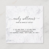 金ゴールド及び大理石のまつげの美しいの専門家のロイヤリティ スクエア名刺 (裏面)