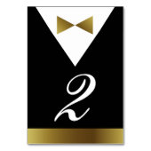 金ゴールド及び少し黒い服のタキシードのテーブルのカード番号 テーブルナンバー (裏面)