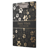 金ゴールド及び木炭ポープリントパターン クリップボード (左)