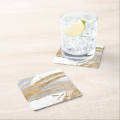 金ゴールド及び灰色 スクエアペーパーコースター (インサイチュ)