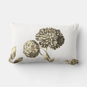 金ゴールド及び白いヴィンテージ植物の花のToile No.2 ランバークッション (裏面)