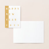 金ゴールド及び白くモダンな明けましておめでとう 箔カード (ディスプレー)