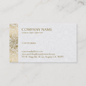 金ゴールド及び白フローラペイズリーウェディングプランナー 名刺 (裏面)