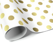 金ゴールド及び白水玉模様包装紙 ラッピングペーパー (ロールコーナー)