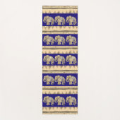 金ゴールド及び紫色のカラフルな装飾用の種族象 ヨガマット (正面)