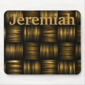 金ゴールド及び茶色の織糸マカスタマイズウス マウスパッド (正面)