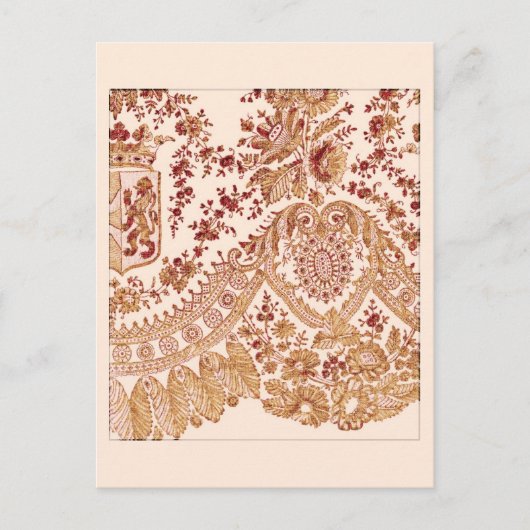 金ゴールド及び赤レース葉書 ポストカード (正面)