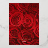 金ゴールド及び赤結婚式招待状金箔 箔招待状 (裏面)