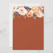 金ゴールド及び赤面秋フローラ結婚式招待状 招待状 (裏面)