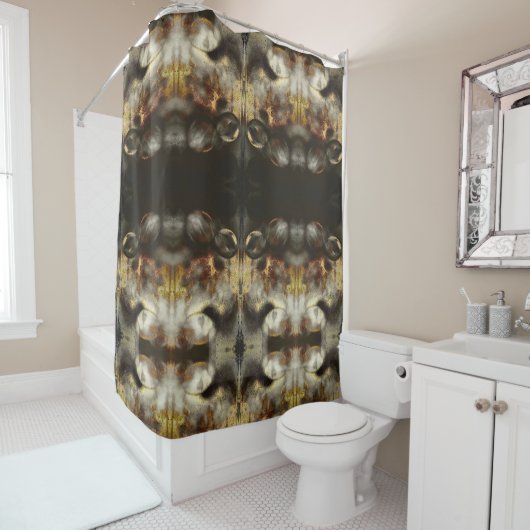 金ゴールド及び銀の星の粉じん効果 シャワーカーテン (インサイチュ)