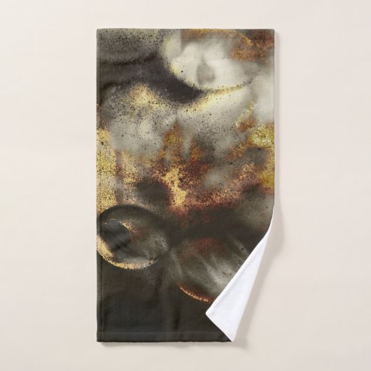 金ゴールド及び銀の星の粉じん効果 バスタオルセット (ハンドタオル)