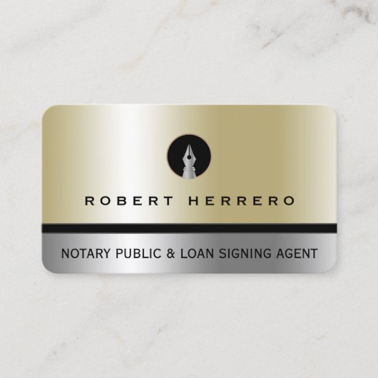 金ゴールド及び銀フェイク金属組織 名刺 (正面)