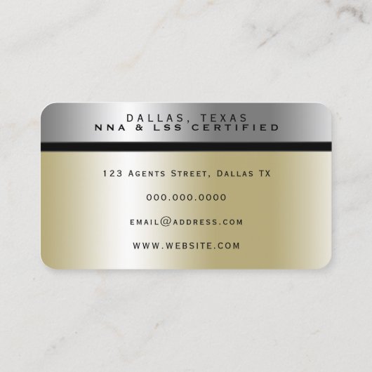 金ゴールド及び銀フェイク金属組織 名刺 (裏面)