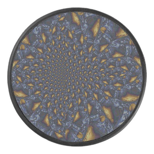 金ゴールド及び銀青色溶融金属 アイスホッケーパック (正面)