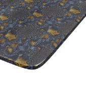 金ゴールド及び銀青色溶融金属 カッティングボード (角)