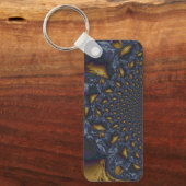 金ゴールド及び銀青色溶融金属 キーホルダー (正面)