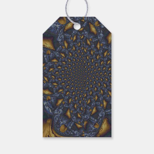 金ゴールド及び銀青色溶融金属 ギフトタグ (正面)