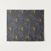 金ゴールド及び銀青色溶融金属 タペストリー (正面(横))