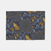 金ゴールド及び銀青色溶融金属 フリースブランケット (正面(横))