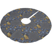 金ゴールド及び銀青色溶融金属 ブラッシュドポリエステルツリースカート (アングル)