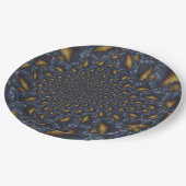 金ゴールド及び銀青色溶融金属 ペーパープレート (アングル)