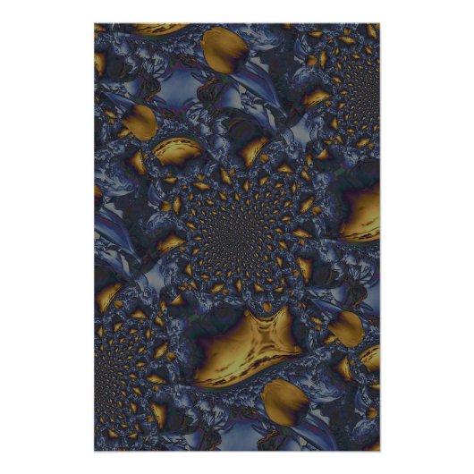 金ゴールド及び銀青色溶融金属 ポスター (正面)