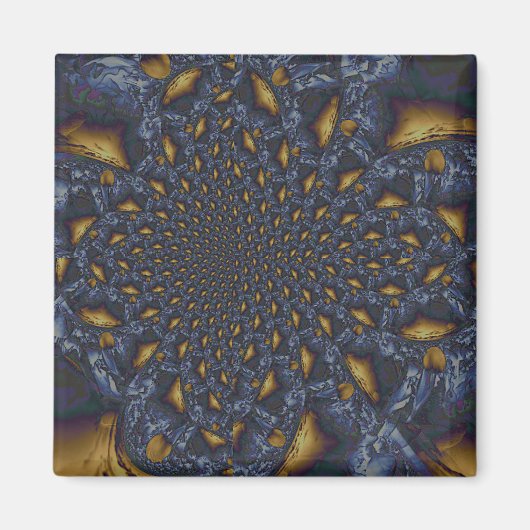 金ゴールド及び銀青色溶融金属 マグネット (正面)