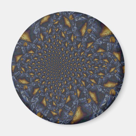 金ゴールド及び銀青色溶融金属 マグネット (正面)