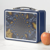 金ゴールド及び銀青色溶融金属 メタルランチボックス (インサイチュ)