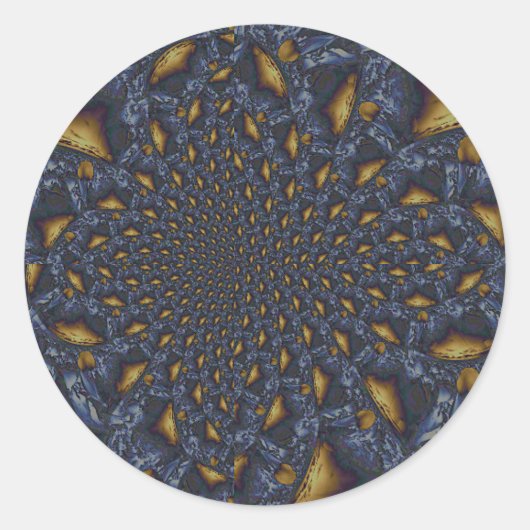 金ゴールド及び銀青色溶融金属 ラウンドシール (正面)