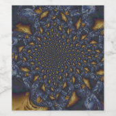 金ゴールド及び銀青色溶融金属 ワインラベル (シングルラベル)