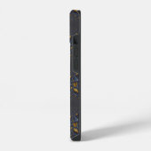 金ゴールド及び銀青色溶融金属 iPhoneケース (左側面)