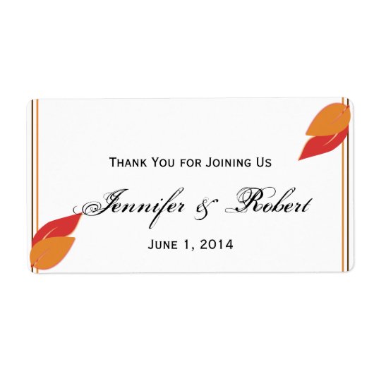 金ゴールド及び錆秋リーフ用水瓶ラベル ラベル (正面)