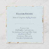 金ゴールド及び青い瑪瑙の正方形の名刺 スクエア名刺 (裏面)