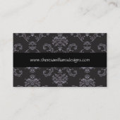 金ゴールド及び黒いダマスク織の名刺 名刺 (裏面)