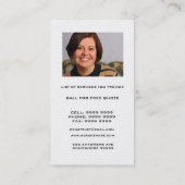 金ゴールド及び黒い家の不動産の写真の名刺 名刺 (裏面)