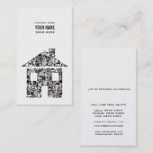 金ゴールド及び黒い家の不動産の名刺 名刺 (正面/裏面)