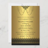 金ゴールド及び黒い王冠のベビーシャワーの招待状 招待状 (裏面)