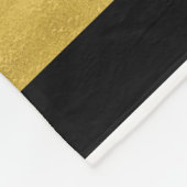 金ゴールド及び黒のストライプ フリースブランケット (角)