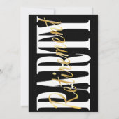 金ゴールド及び黒のモダンな退職のパーティの招待状 招待状 (裏面)